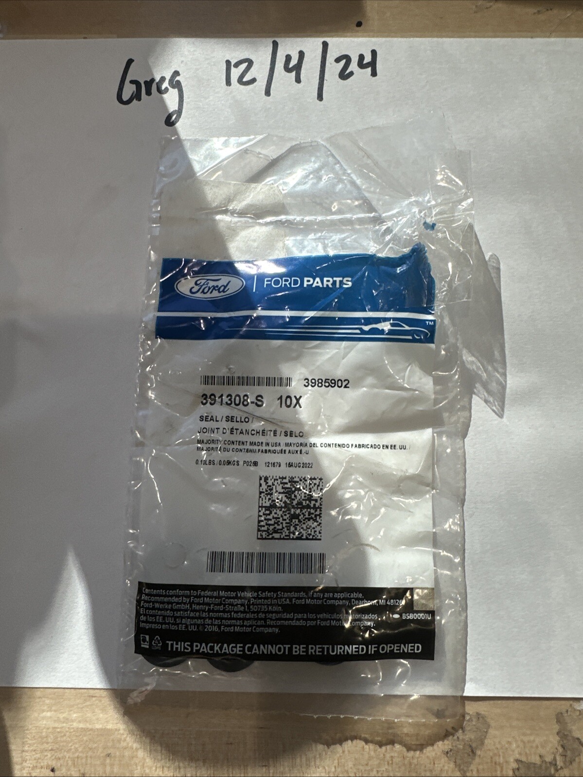 Genuine Ford Seal -391308-S - Image 3