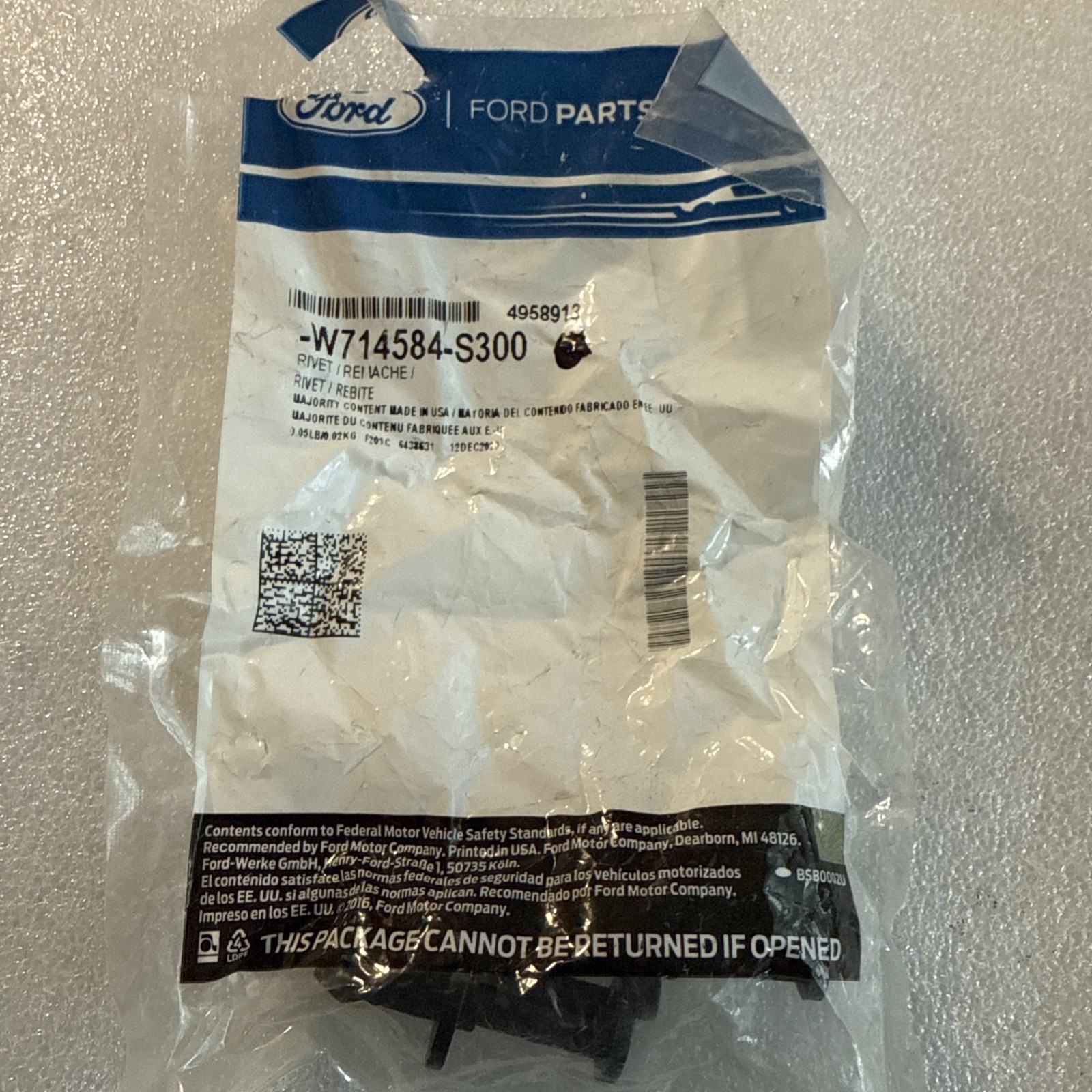 Genuine Ford Valance Panel Rivet (QTY 1) W714584-S300 - Image 3