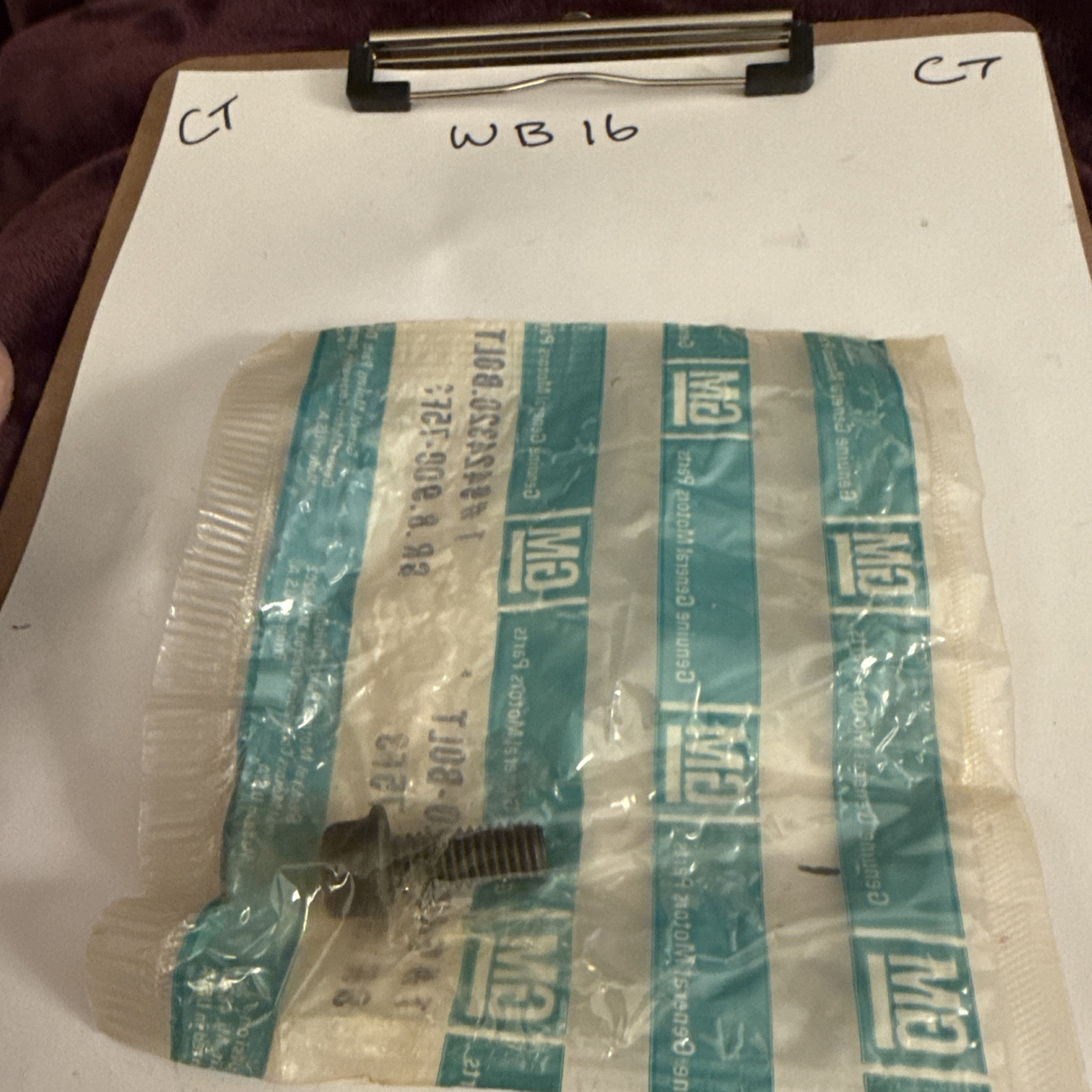 Genuine GM .375 x 16 x 1 in Bolt 9424320 - Image 4