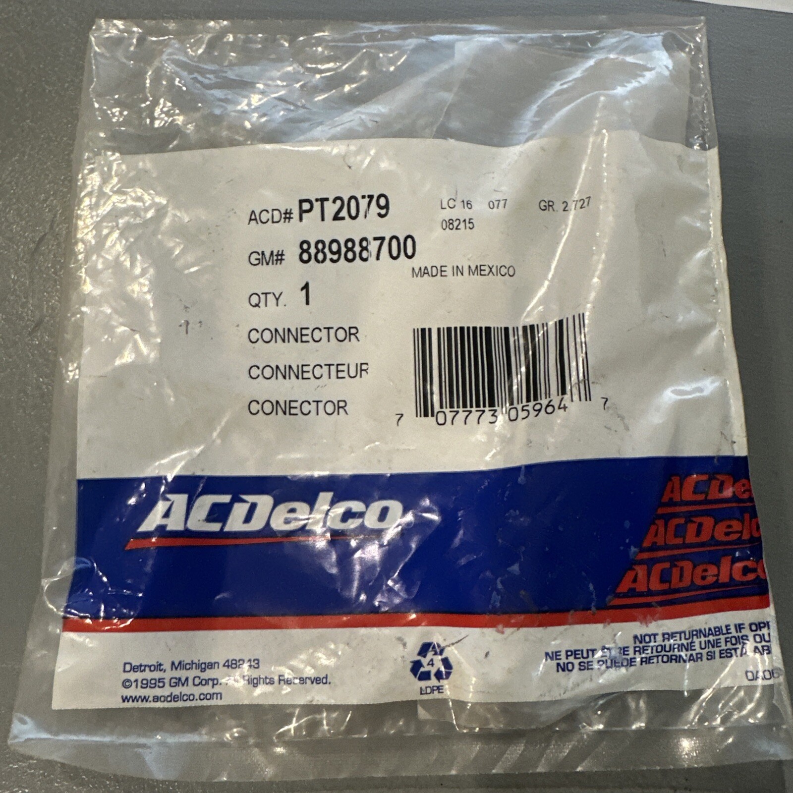 Genuine GM Headlamp Pigtail 88988700