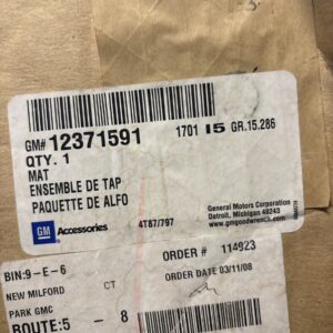 Genuine GM OEM 12371591 Rear Carpet Mat