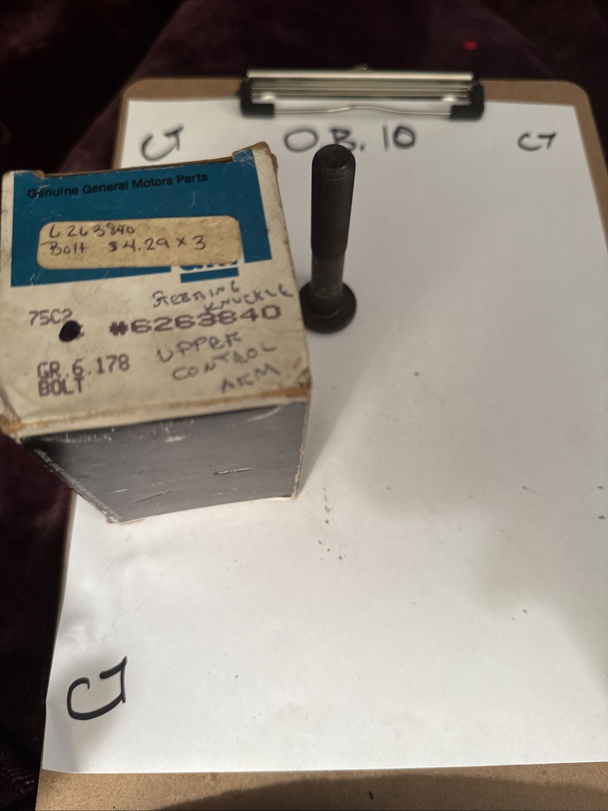 Genuine Gm Knuckle Steering Upper Control Bolt 1963 – 1991 Chevrolet Pickup