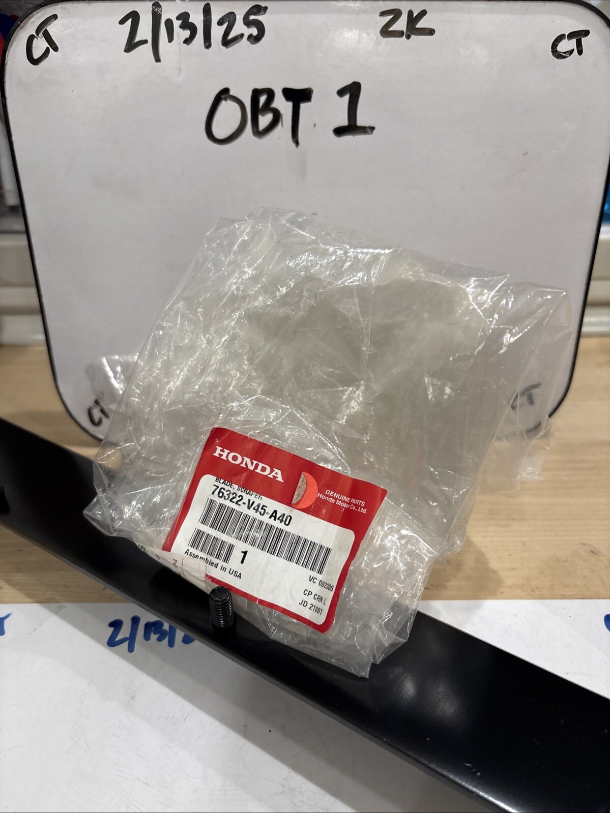 Genuine Honda 76322-V45-A40 Scraper Blade Fits HSS1332 A OEM