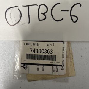 Genuine Mitsubishi Emission Label 7430C863