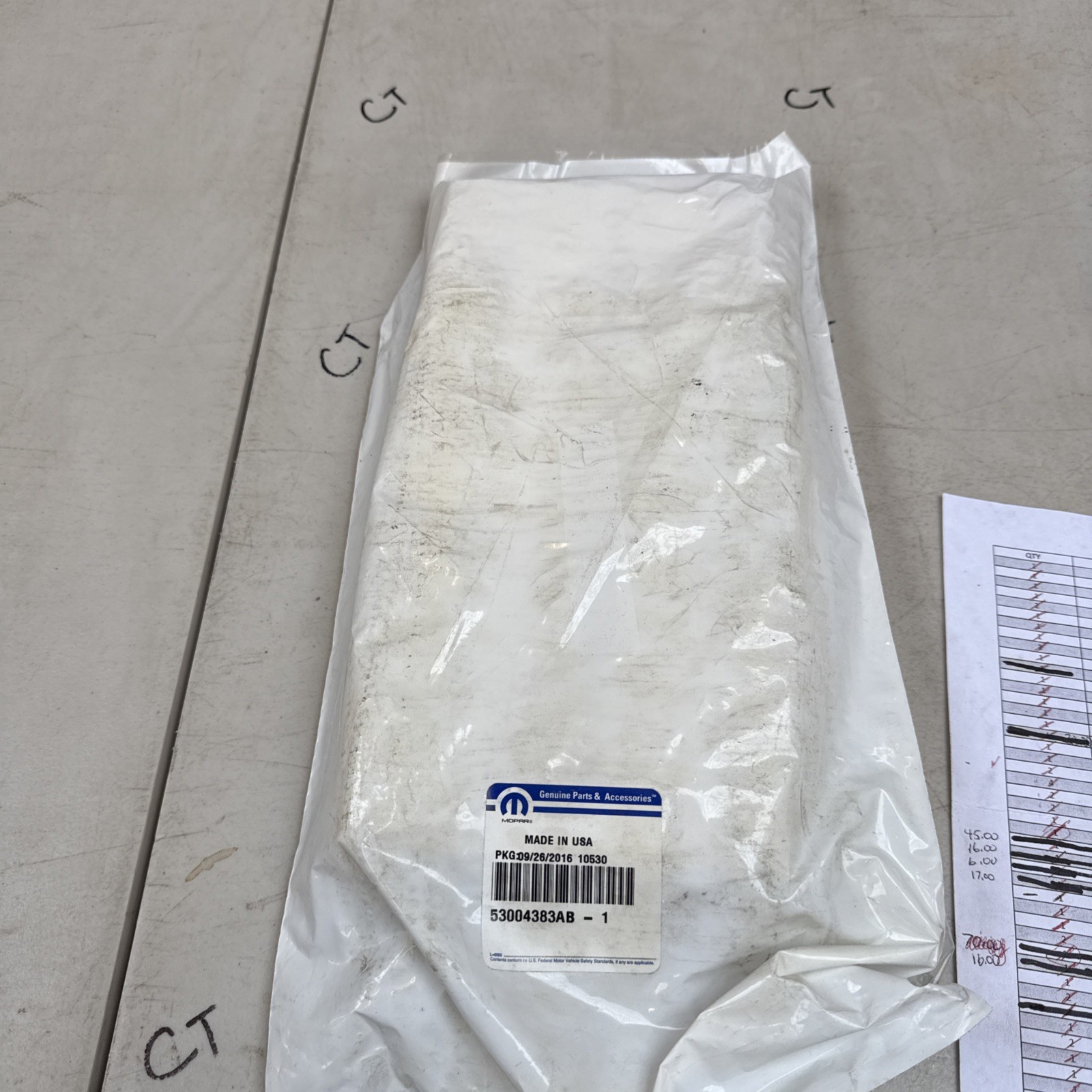 Genuine Mopar Air Filter 53004383AC