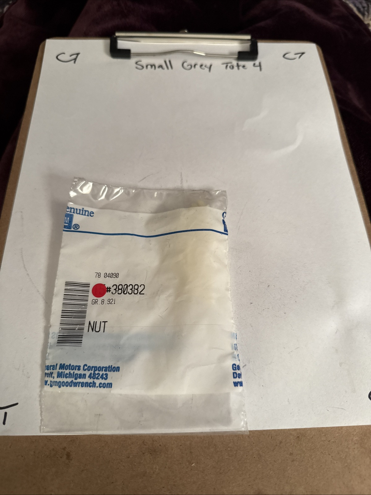 Gm Headlight bezel to body nut Gm Qty 1 380382 Nos OEM.