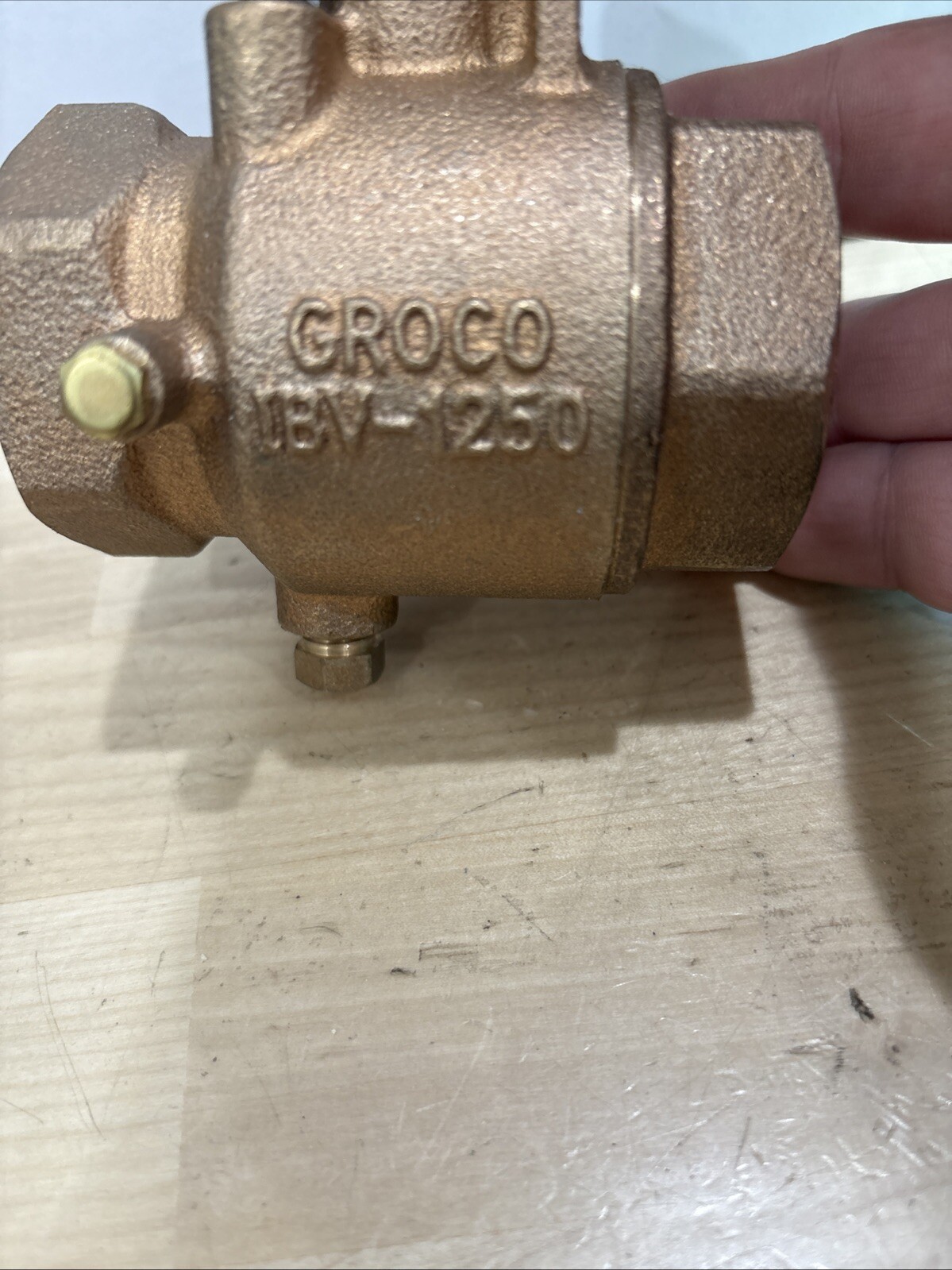 Groco 1-1/4" Bronze Full Flow In-Line Ball Valve IBV-1250 BSPP - Image 3