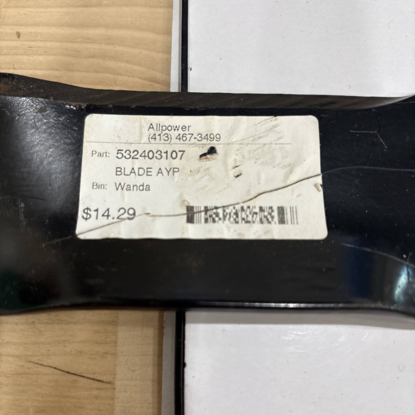 High Lift Lawnmower Blade 23” 532403107 - Image 3