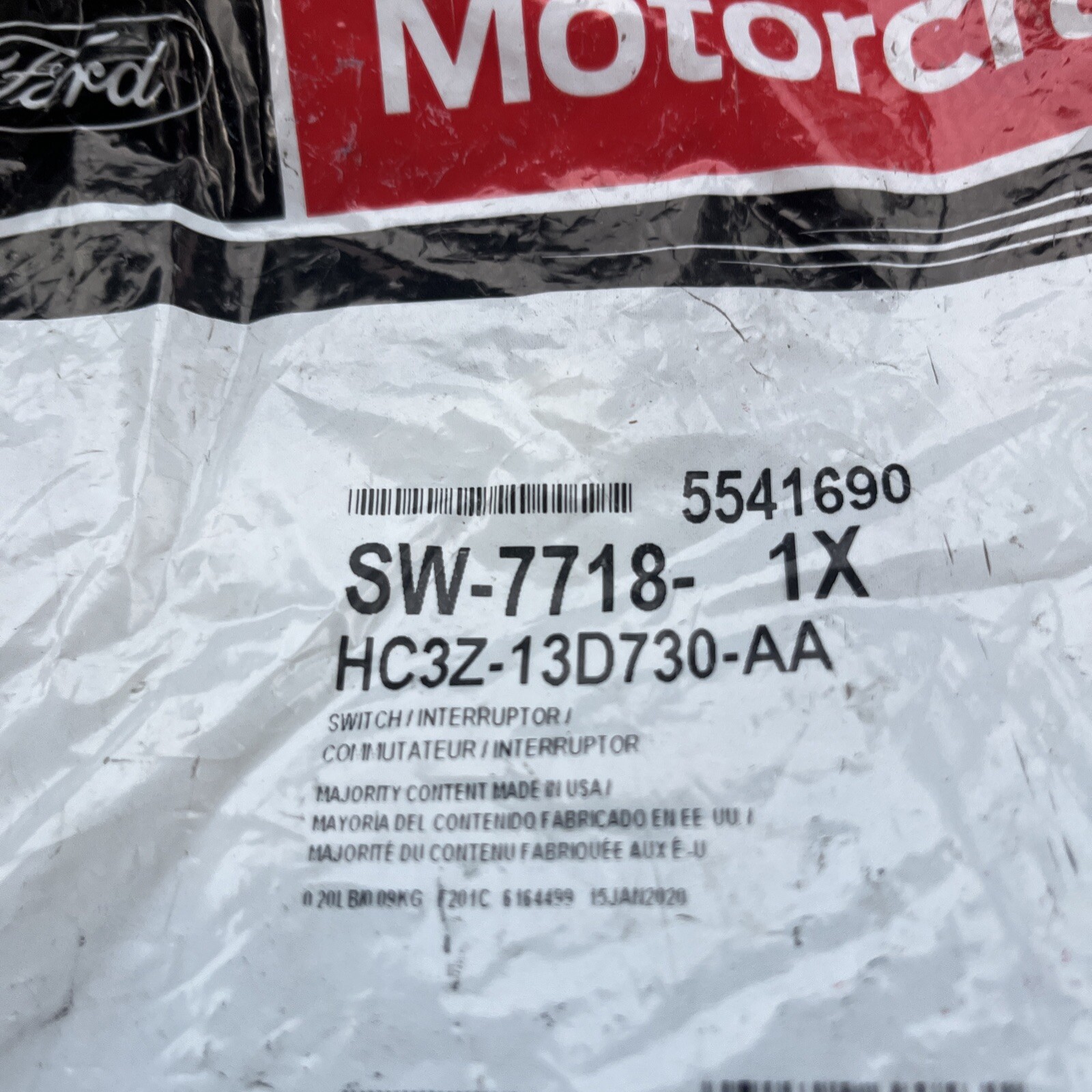 Instrument Panel Voltage Regulator Switch Motorcraft SW-7718 / Ford HC3Z13D730AA