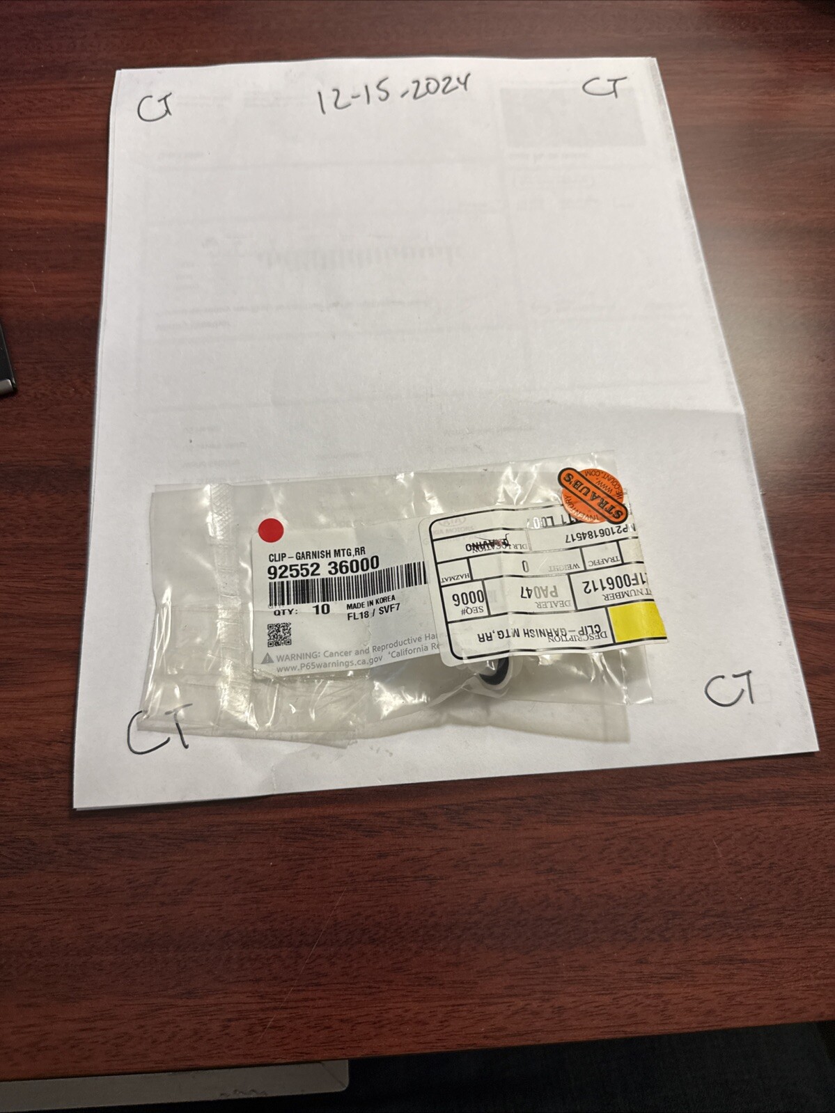 KIA OEM 11-18 Optima EXTERIOR TRIM-TRUNK LID-Molding Assembly Clip 9255236000 - Image 6