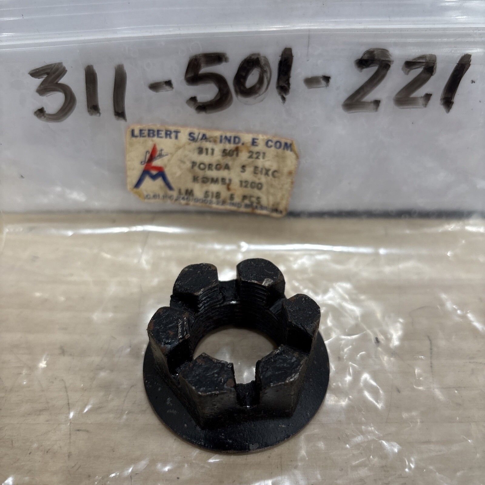 Lebert Rear Axle Castle Nut Flanged Forged - fits Bug T-3 GHIA S/B - 311 501 221 - Image 3