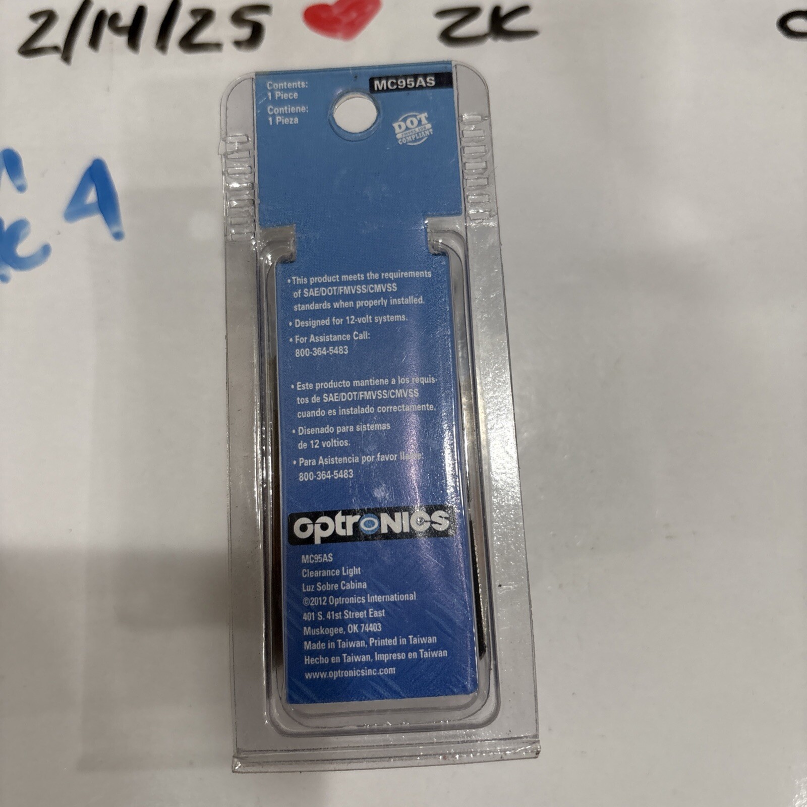 MARKER/CLEARANCE LIGHT Amber Optronics MC95AS New Stud-Mount Stain. Steel Base - Image 4