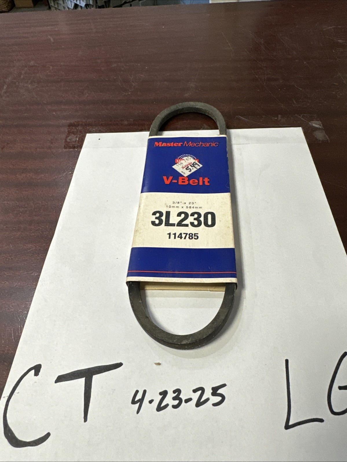 Master Mechanic V-Belt 114785 3/8"x 23" 3L230