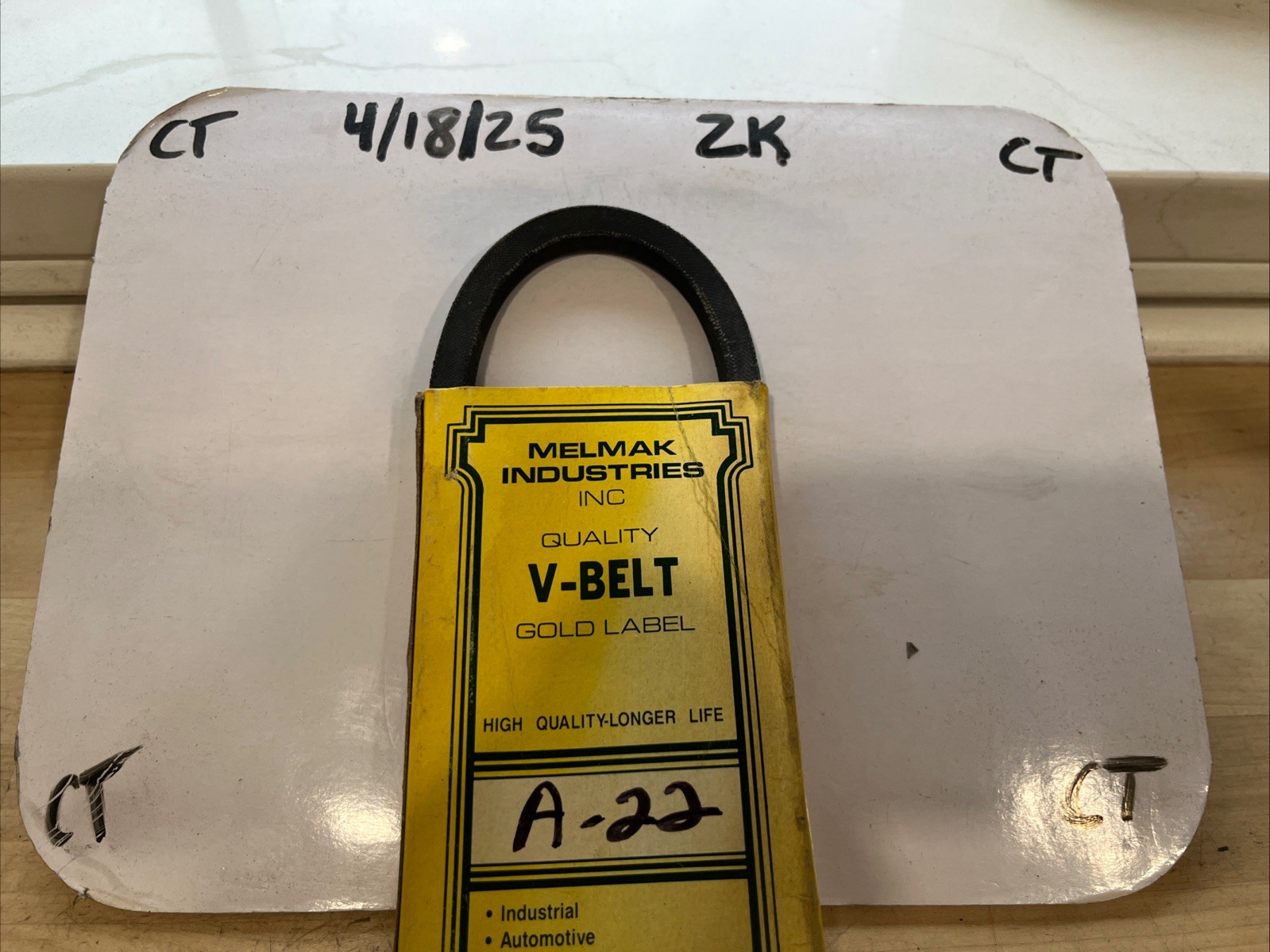 Melmak Industries Gold Label V-Belt A22