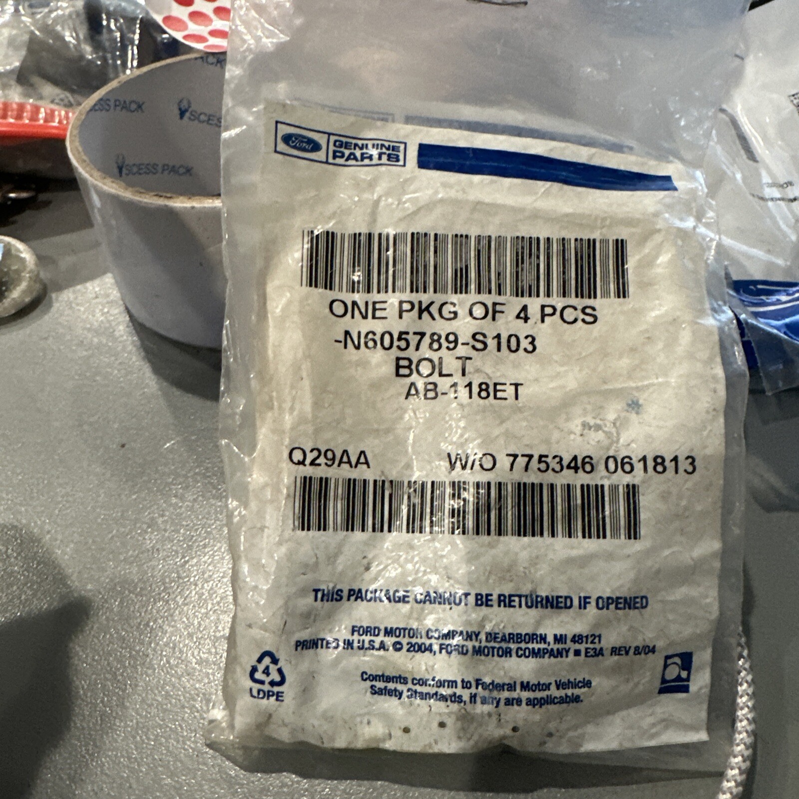 N605789-S103 Ford Bolt quantity of 4 NEW OEM