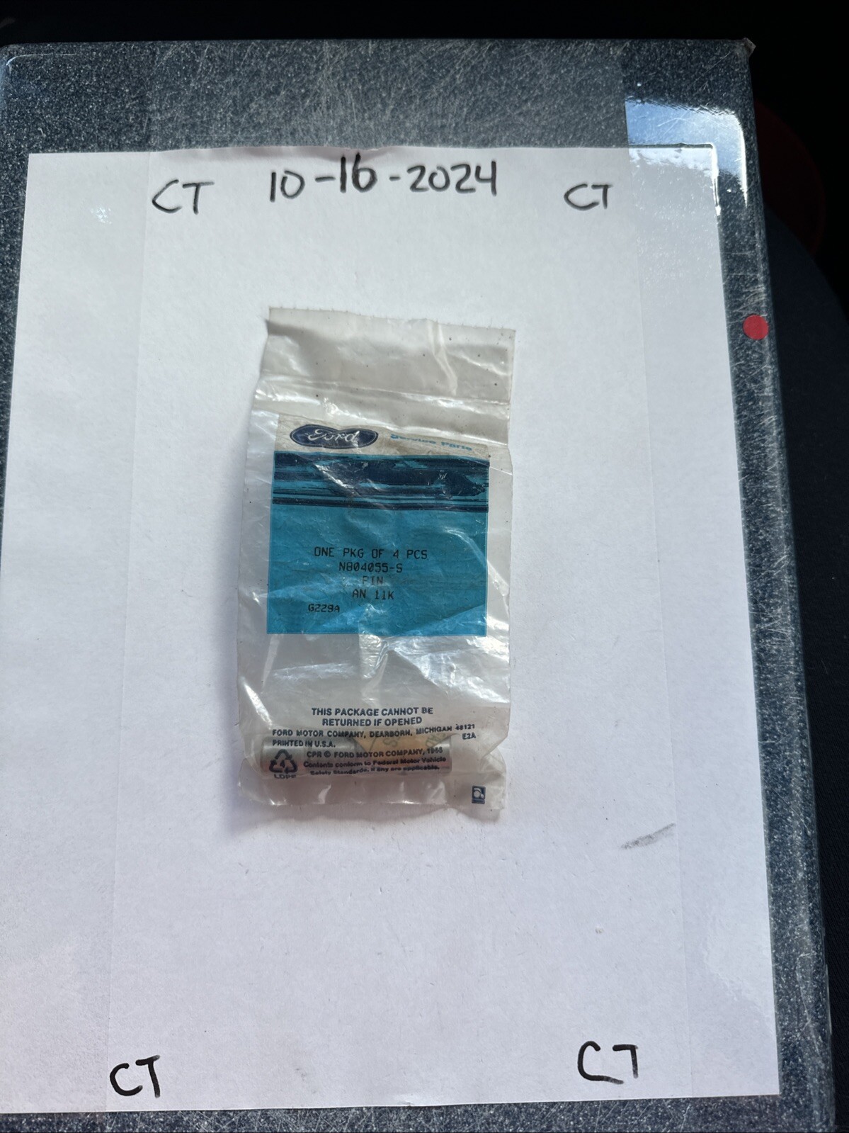 N804055S - PIN 10.5X10.0 DOWEL - Ford (pack Of 4)