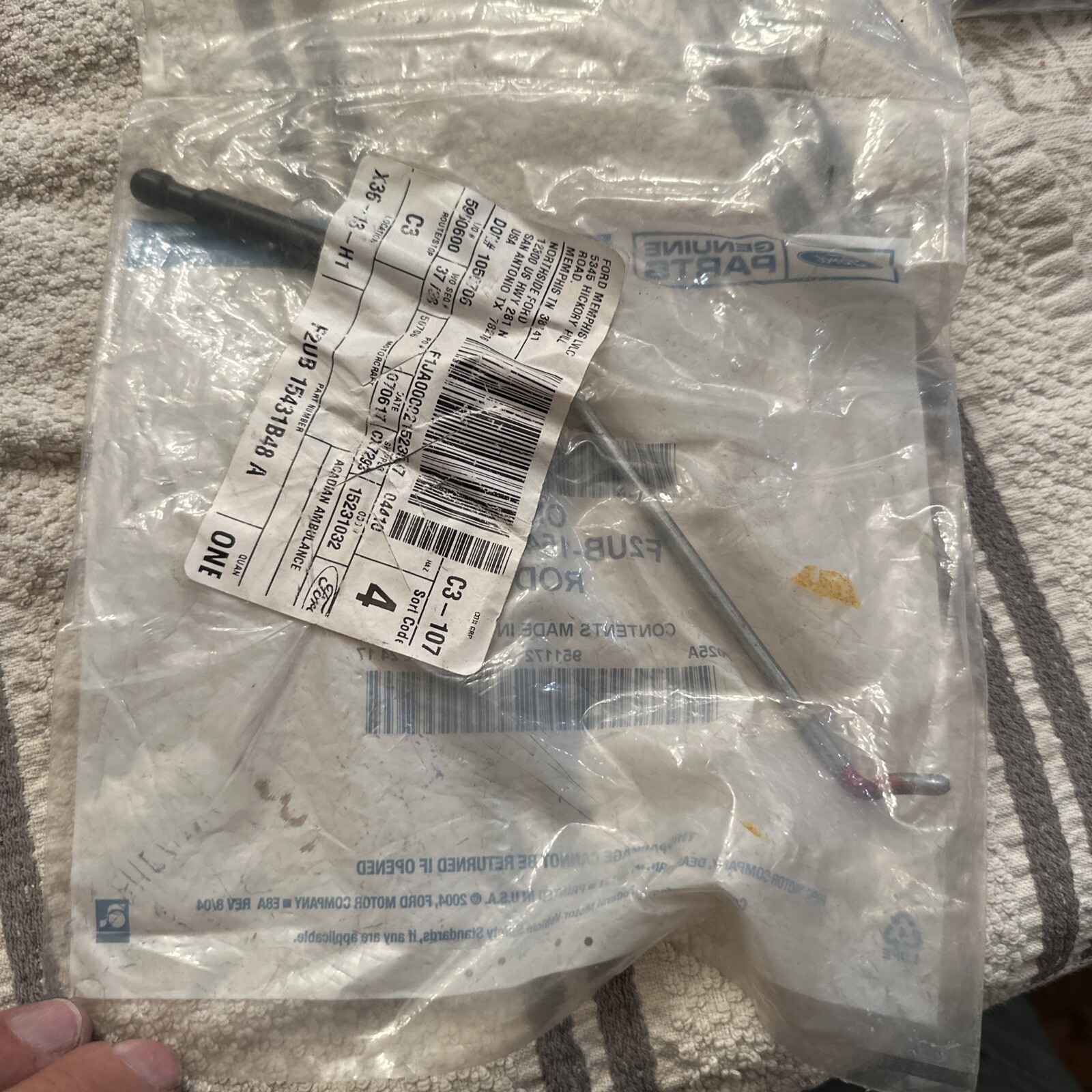 NEW FORD 2008/2014 E150/E350SD VAN "ROD" & KNOB, DOOR LOCK, RH, F2UB-15431B48-A - Image 3