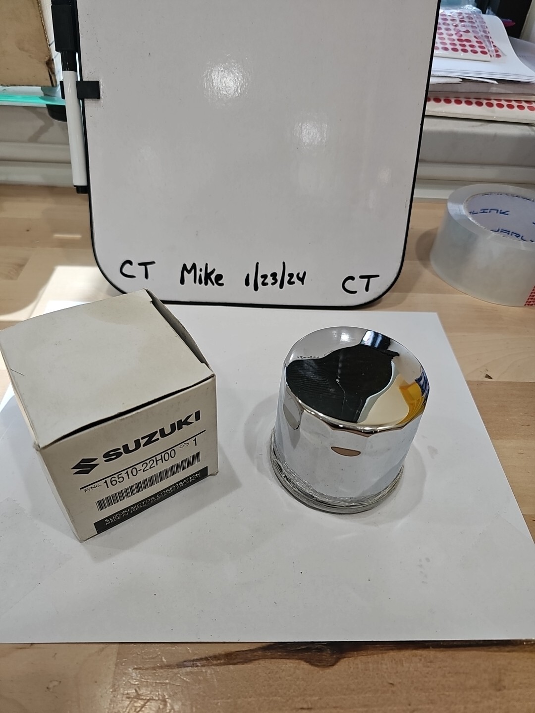 NEW GENUINE SUZUKI 16510-22H00 CHROME OIL FILTER GSX GSXR BOULEVARD VOLUSIA