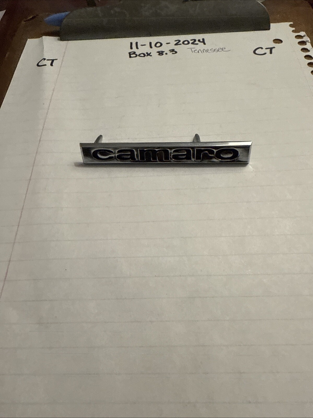 NOS 1967 Chevrolet Camaro header panel trunk Emblem 3912192 GM SS NEW Open Box - Image 3