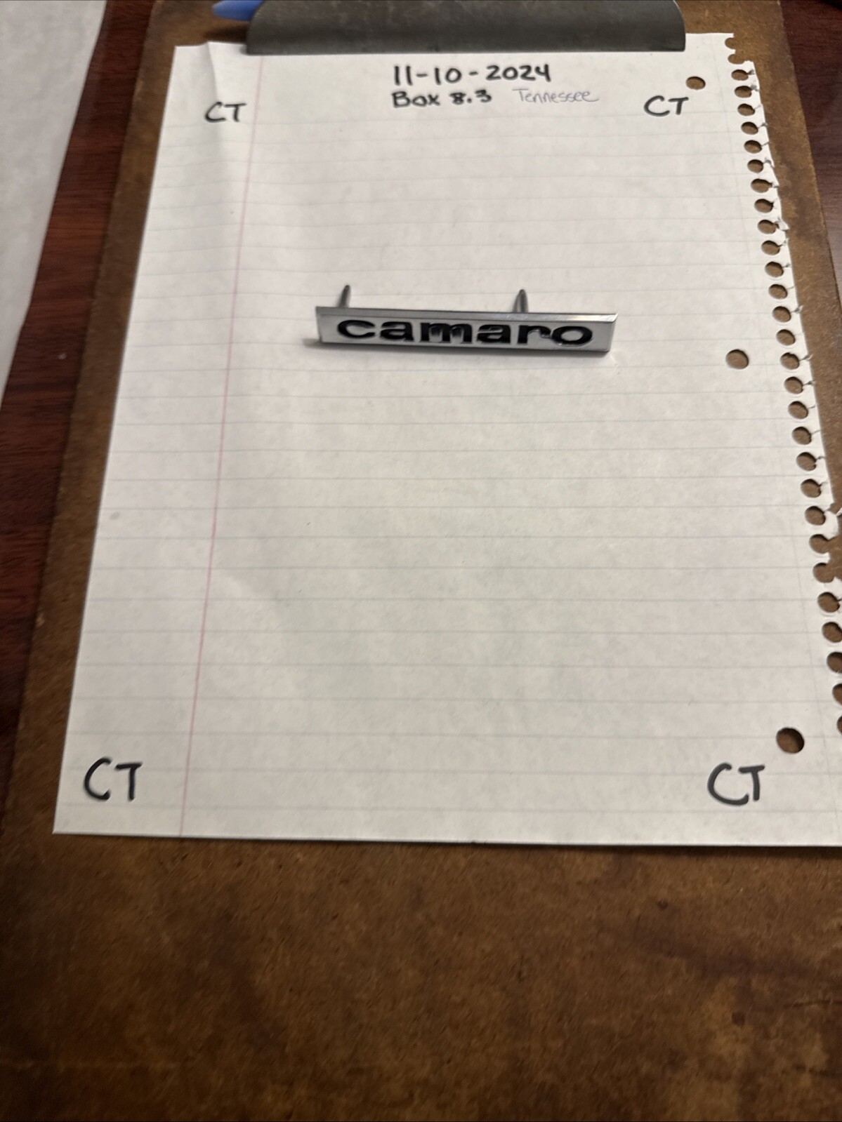 NOS 1967 Chevrolet Camaro header panel trunk Emblem 3912192 GM SS NEW Open Box - Image 4