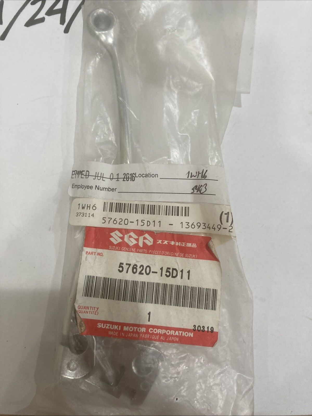 NOS 1994-2000 SUZUKI DR125 CLUTCH LEVER 57620-15D11 - Image 3