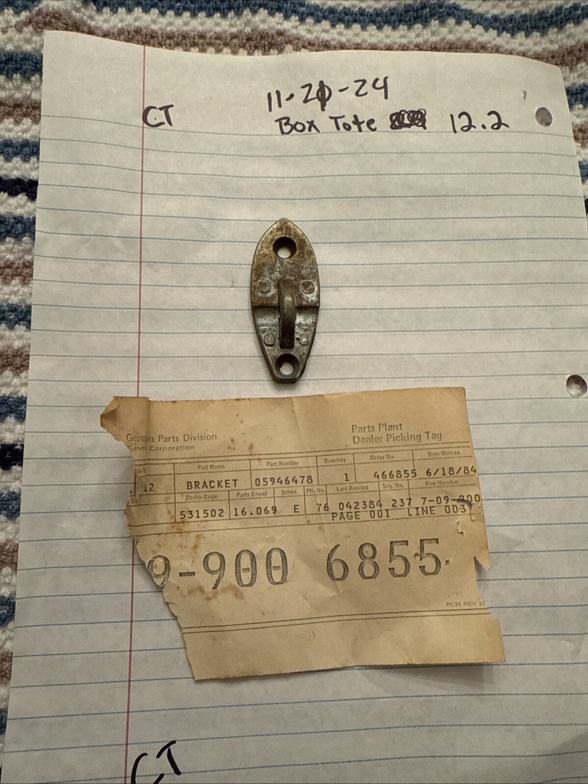 NOS 63 64 65 66 67 Corvette Mirror Bracket GM 5946478 1963 1964 1965 1966 1967