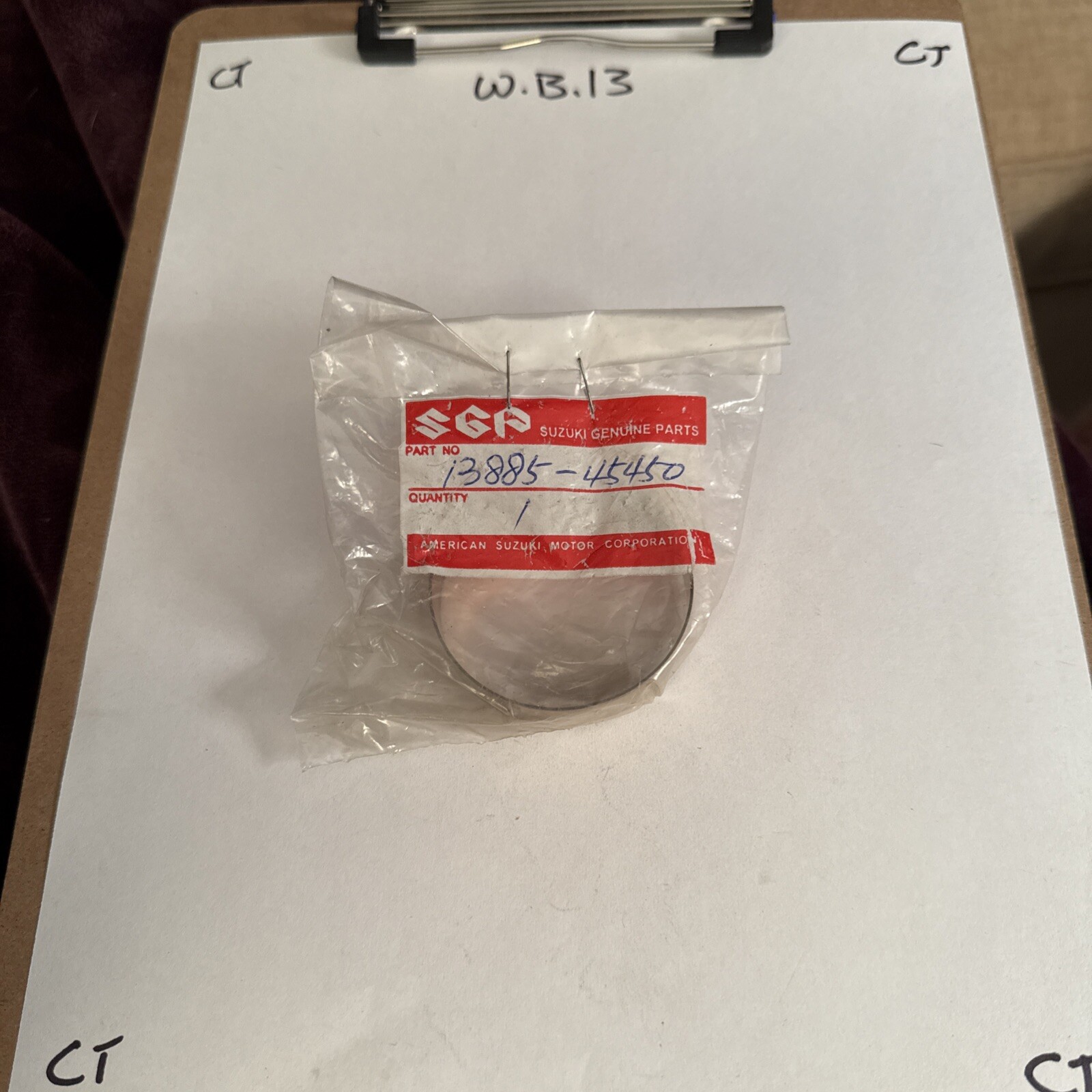 NOS OEM Suzuki CARB AIR RING GSXR1100 1986-88 13885-45450