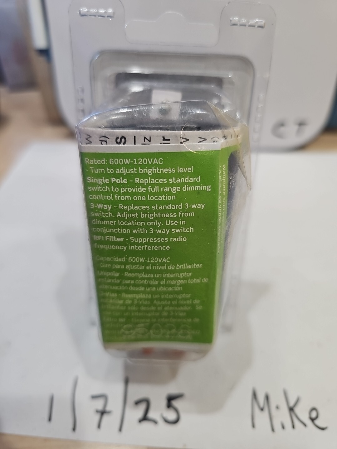 New Leviton 6683-IW 3-Way Push Dimmer Ivory 600 Watt Sealed Package - Image 4