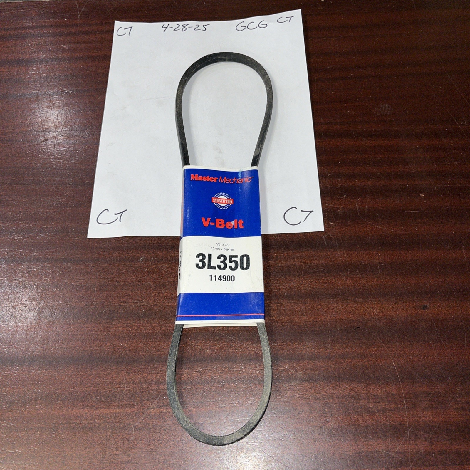 New Master Mechanic 3L350 Replacement Belt 3/8" x 35" V Belt 114900