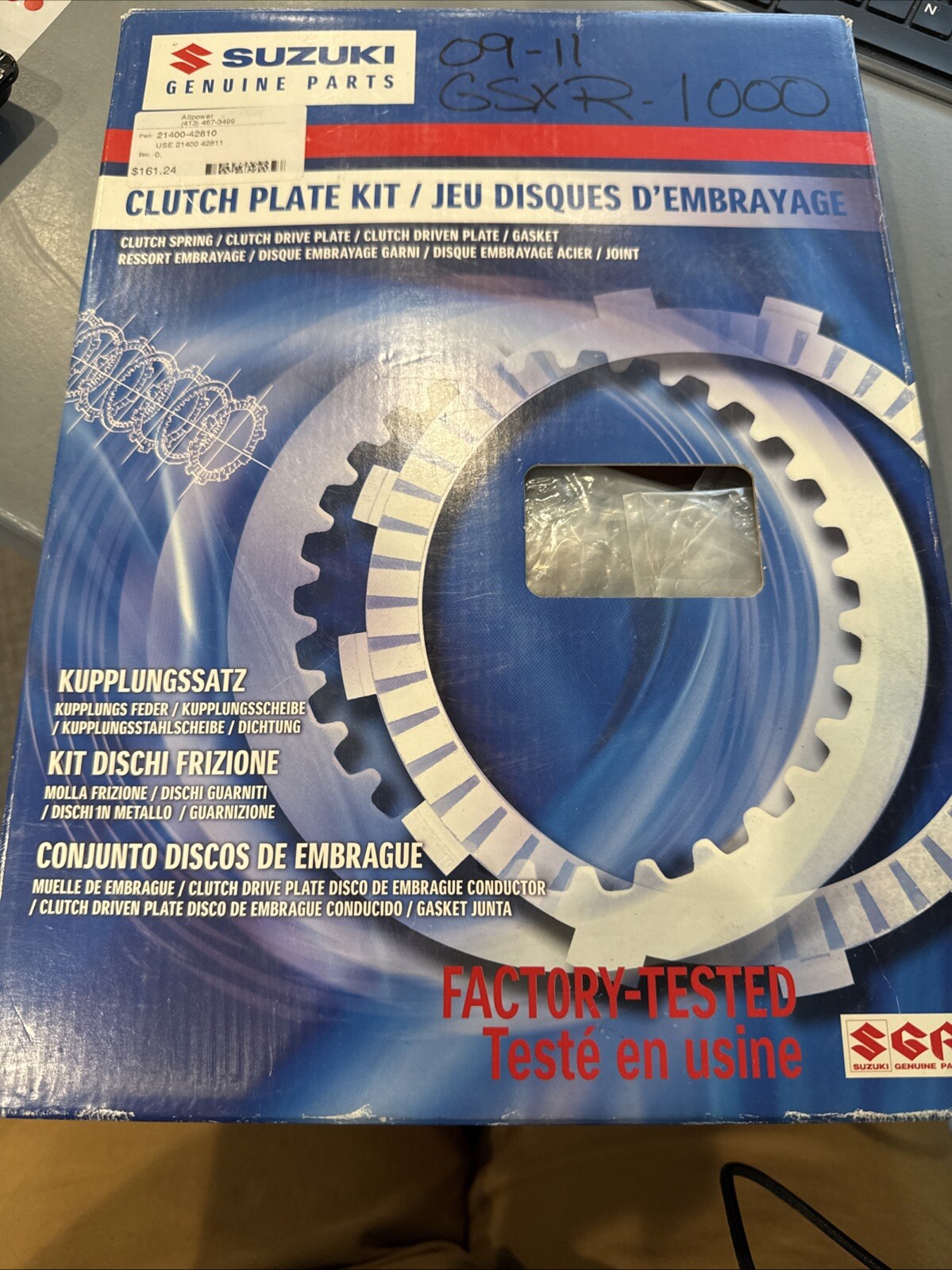 OEM SUZUKI 2008-2010 GSX-R600/750 Genuine Complete Clutch Plate Kit 21400-36840