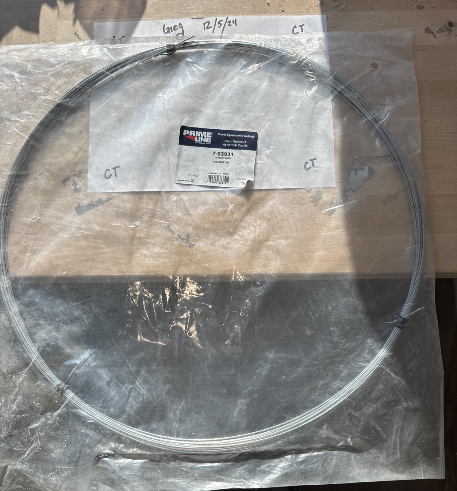 PRIME LINE 7-03931 Push Pull Conduit Wire 1/16” Cable Diameter / 100’