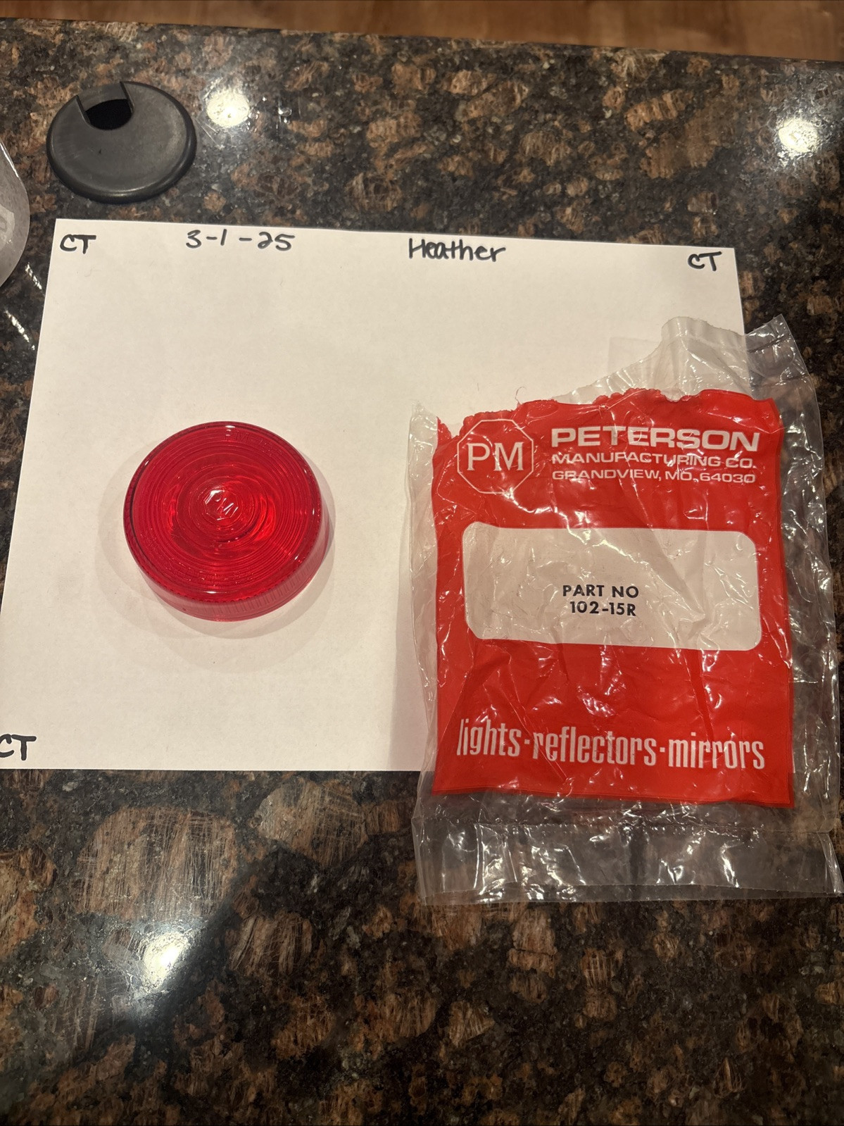 Peterson Mfg. 102-15R Red Replacement Lens