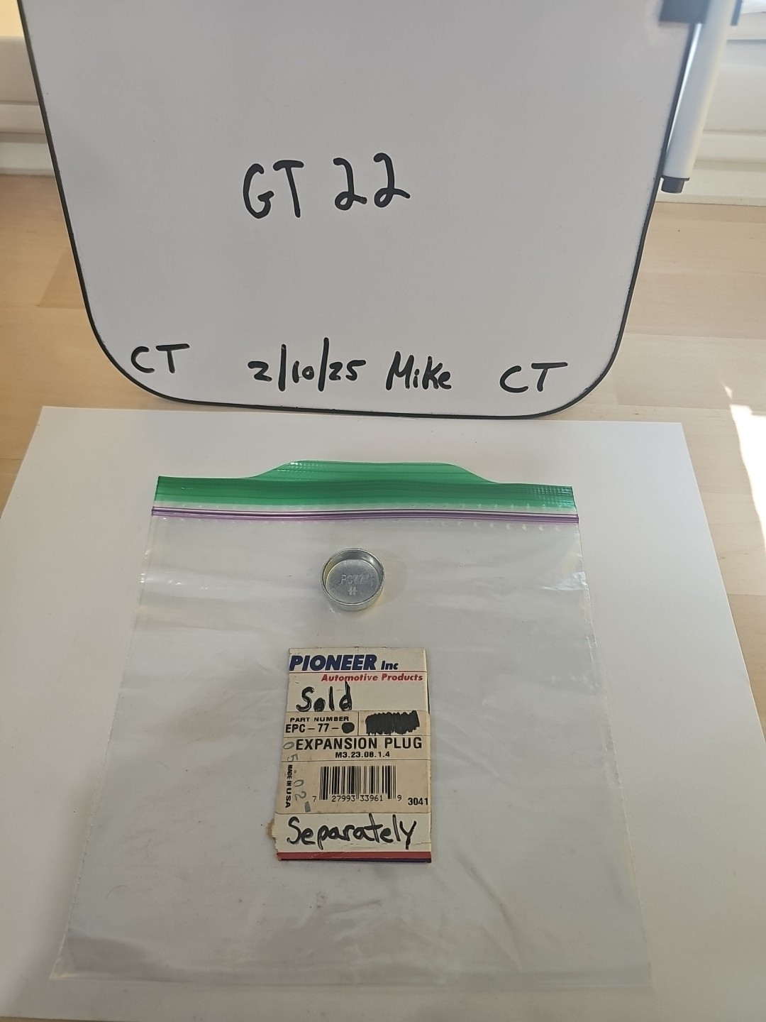 Pioneer EPC-77 59/64" Expansion/Freeze Plug (Dorman 555-075) NOS