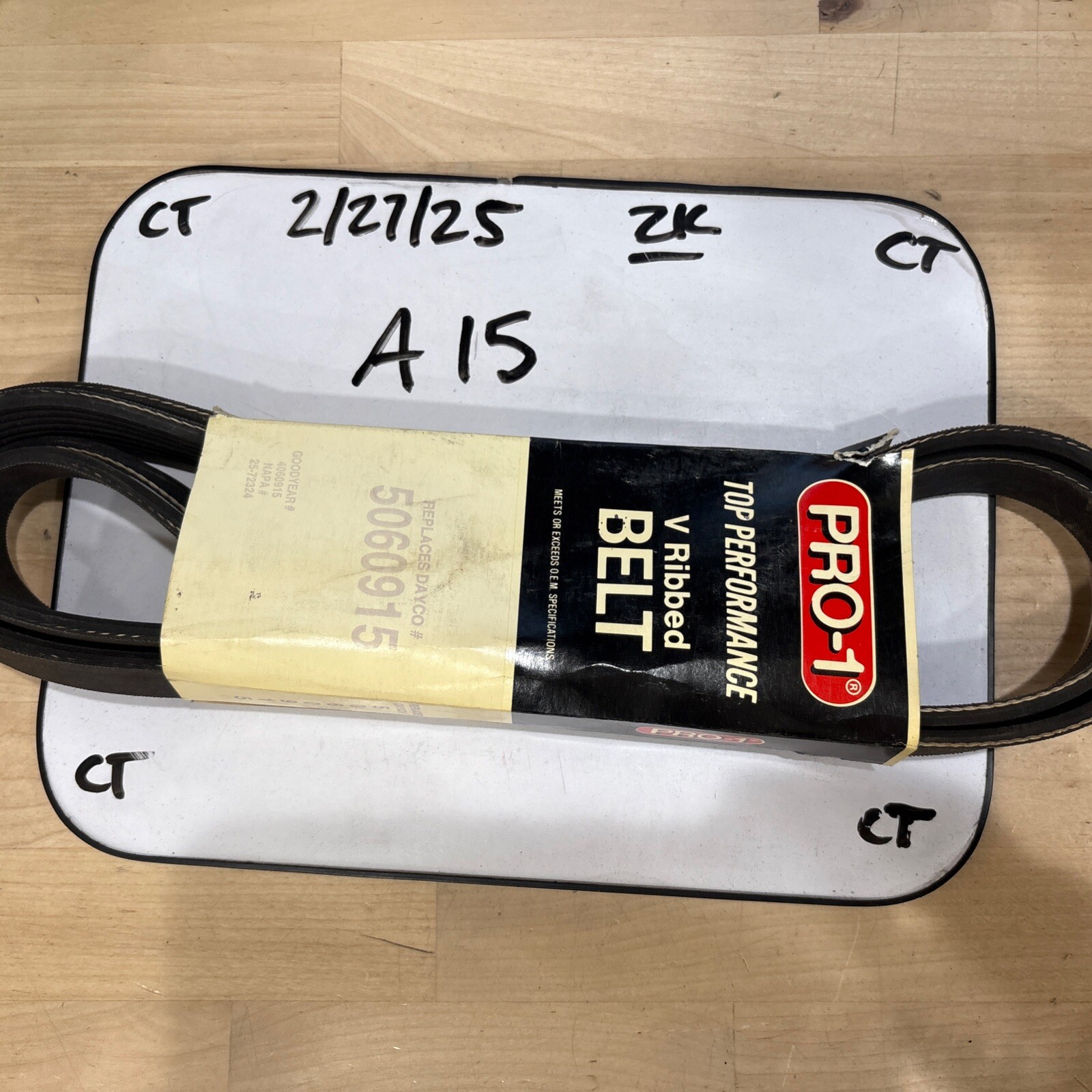 Pro-1 V Ribbed Serpentine Belt Replaces Dayco 5060915 & Gates K060915