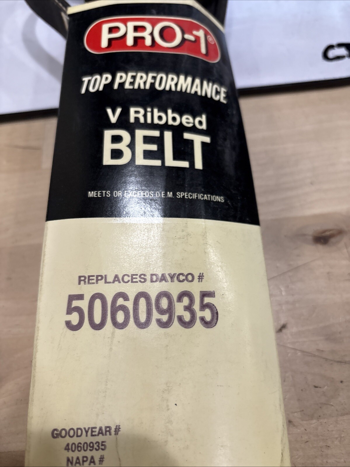 Pro-1 V Ribbed Serpentine Belt Replaces Dayco 5060935 & K060938 - Image 3