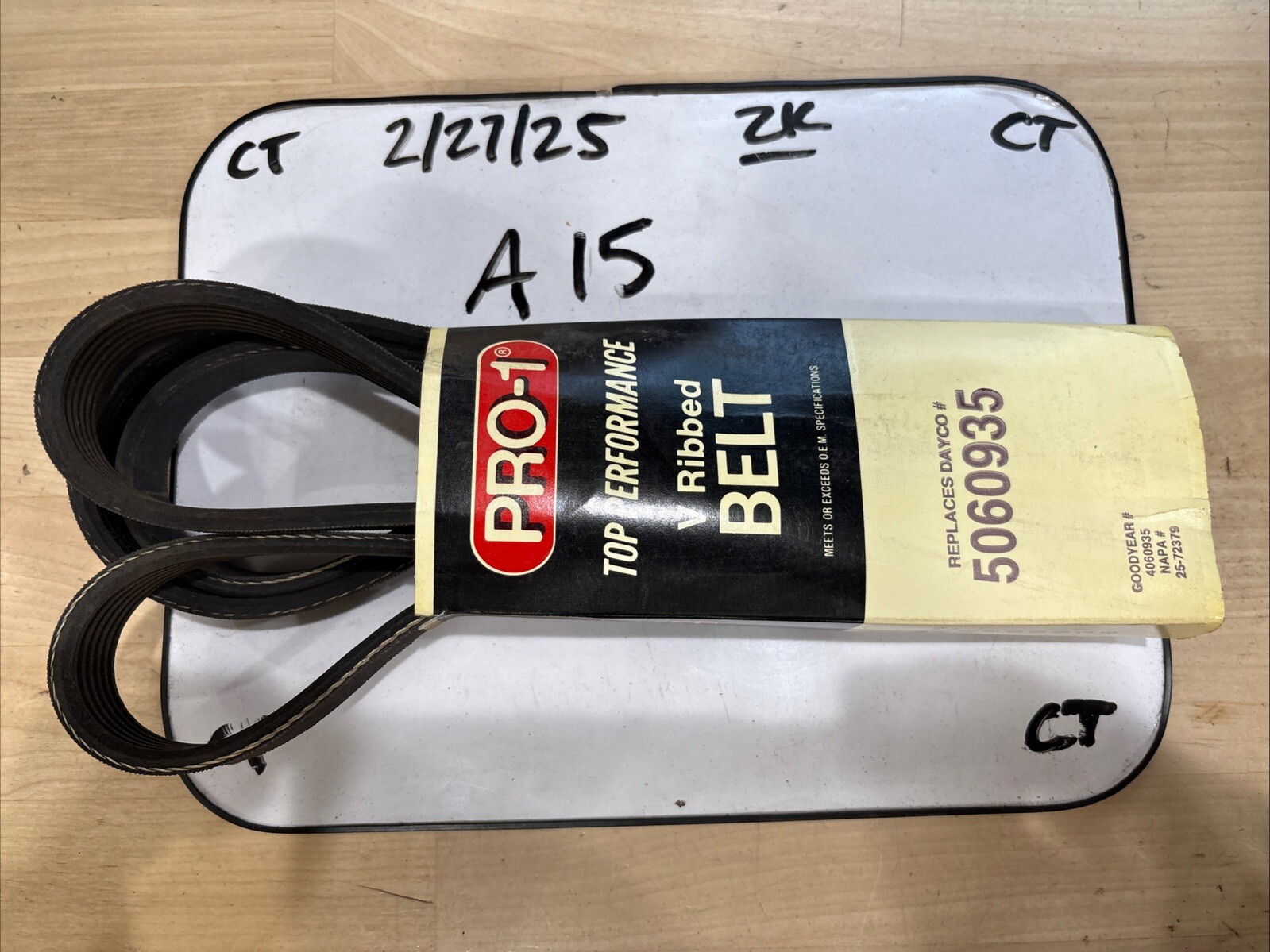 Pro-1 V Ribbed Serpentine Belt Replaces Dayco 5060935 & K060938