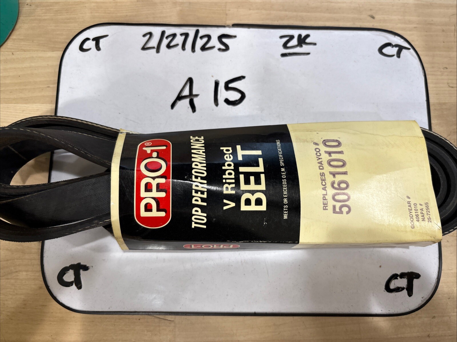 Pro-1 V Ribbed Serpentine Belt Replaces Dayco 5061010 & K061010