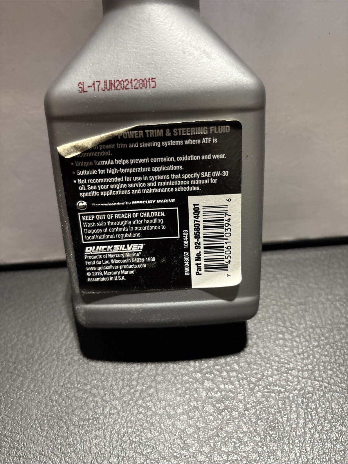 Quicksilver 858074Q01 Power Trim and Steering Fluid - 8 Oz. Bottle - Image 4