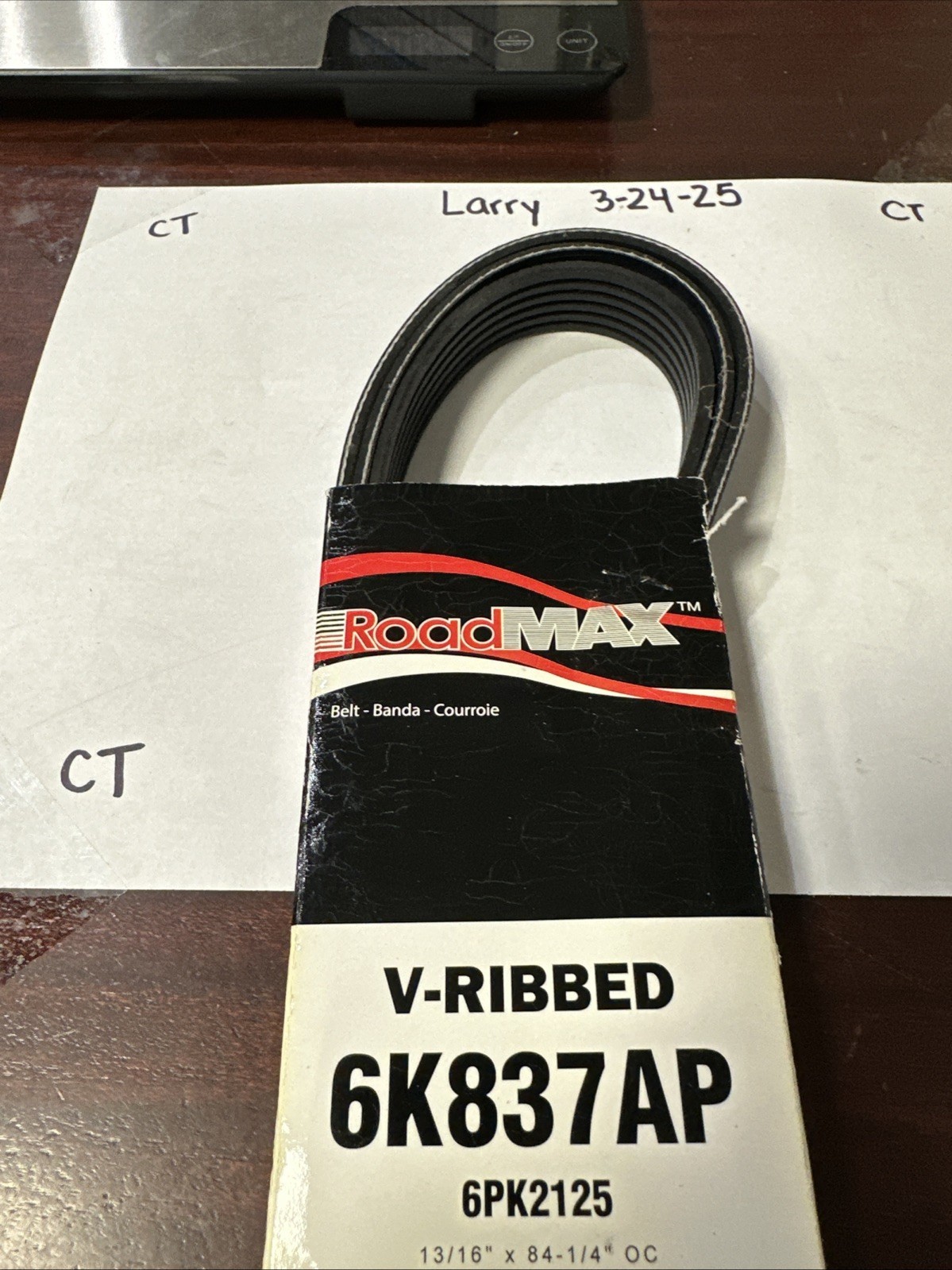 Roadmax 6K837AP Serpentine Belt