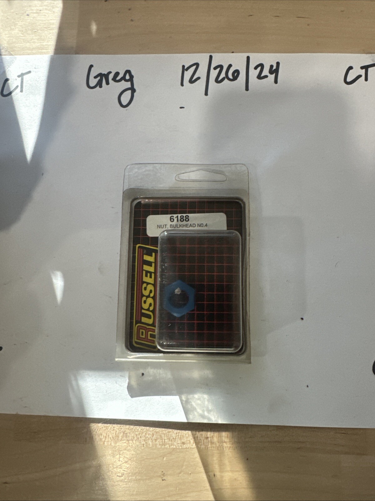 Russell 661880 Adapter Fitting Bulkhead Nut