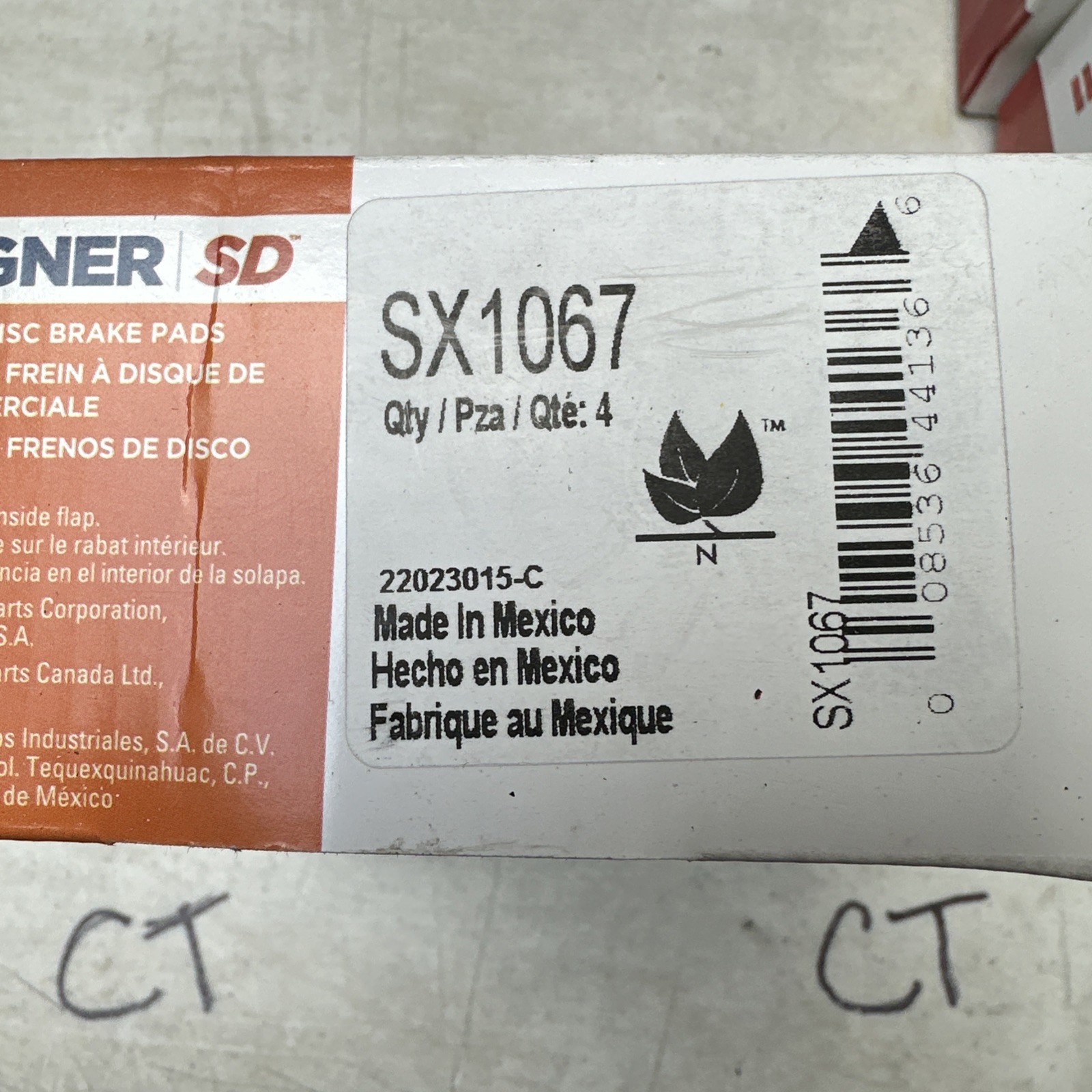 SX1067 Wagner Severe Duty Disc Brake Pad Set SX1067 Disc Brake Pad Set - Image 3