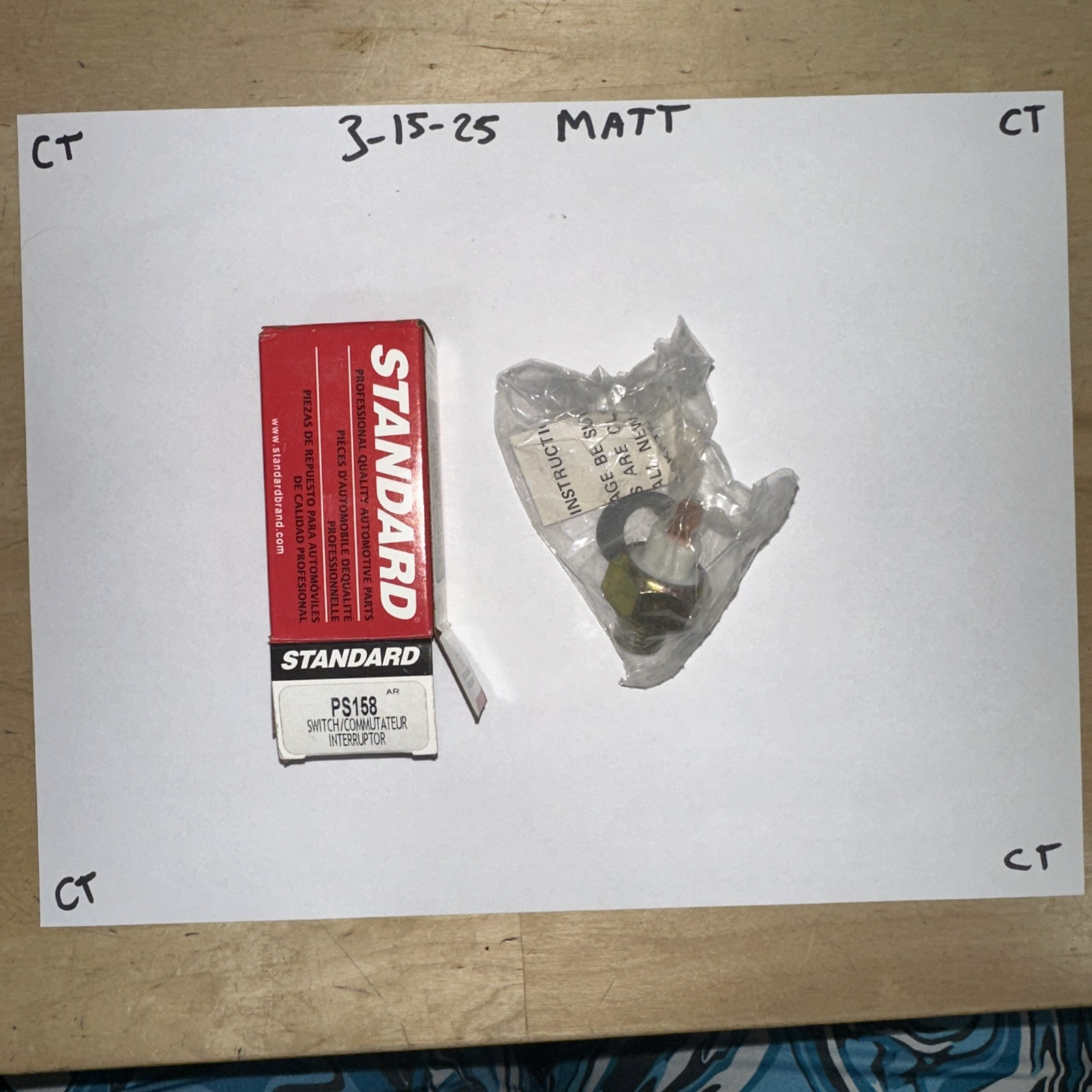 Standard PS-158 Engine Oil Pressure Switch