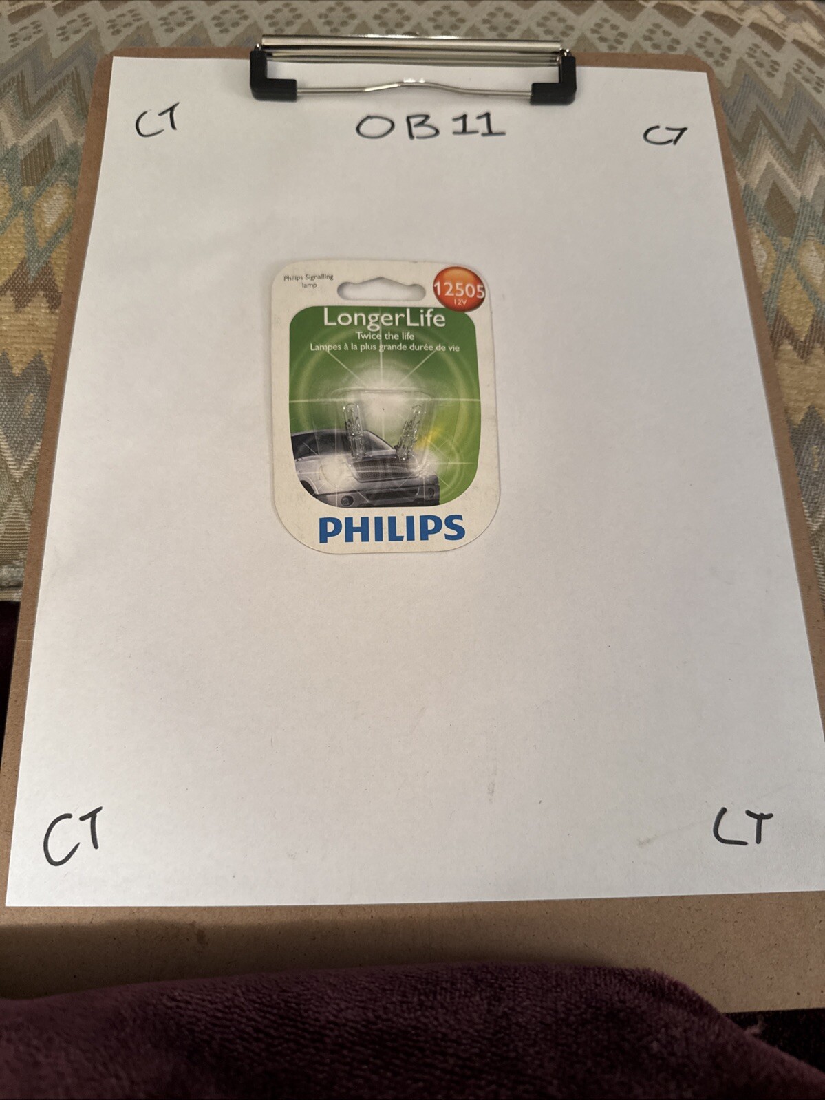 Sun Visor Light Bulb-Longerlife - Twin Blister Pack Philips 12505LLB2