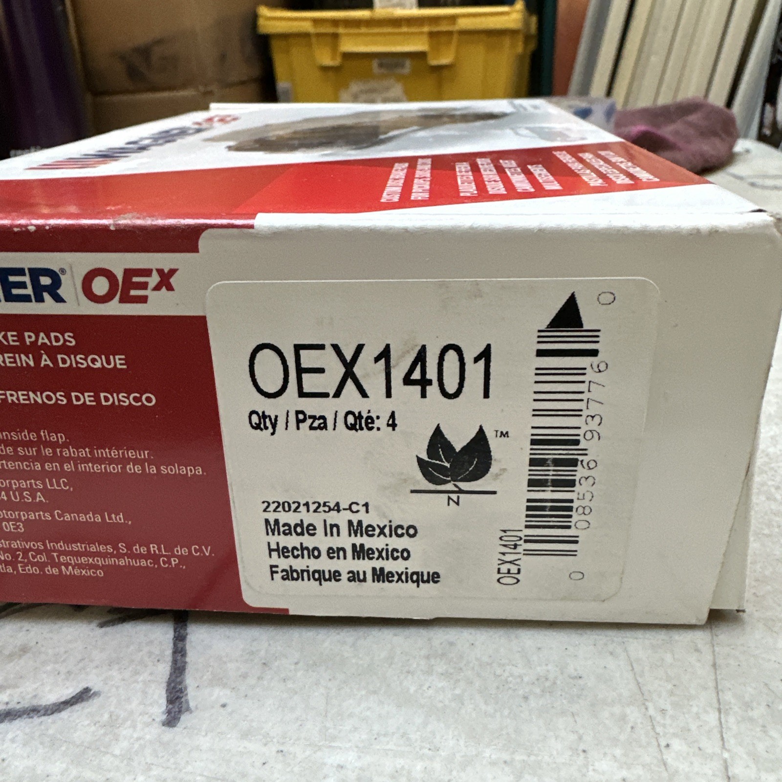 WAGNER OEx Ceramic Disc Brake Pad Set 6 1/2" x 2 1/2" Grey OEX1401 - Image 3